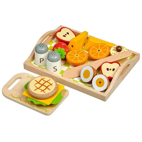 Drevené hračky LUCY & LEO - 222 Raňajky na podnose - drevená herná súprava s magnetmi