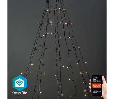 Vianočné osvetlenie  SmartLife LED Wi-Fi Teplá až studená biela 200 LED 10 x 2 m Android/IOS WIFILXT02W200