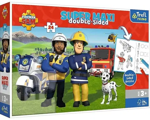 Hračky puzzle TREFL - Puzzle 24 SUPER MAXI - Užitočný tím požiarnika Sama / Prism A&D Fireman Sam