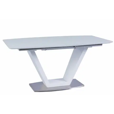 Jedálenské stoly KONDELA Perak rozkladací jedálenský stôl biela