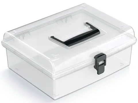 Úložné boxy NABBI NUF3L plastový úložný box priehľadná / čierna