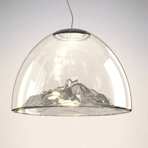 Závesné svietidlá Axo Light Axolight Mountain View závesné LED sivá–chróm