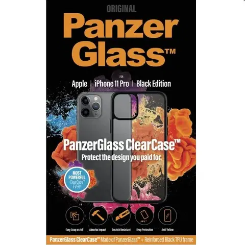 Puzdrá na mobilné telefóny Zadný kryt PanzerGlass ClearCase pre Apple iPhone 11 Pro, čierna 222
