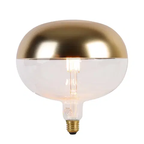 Ziarovky E27 stmievateľná hlava LED lampy zrkadlová zlatá 6W 360 lm 1800K