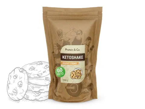Ketodiéta Protein & Co. Ketoshake – proteínový diétny koktail Váha: 500 g, PRÍCHUŤ: Biscuit cookie