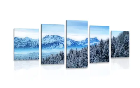 Obrazy prírody a krajiny 5-dielny obraz zamrznuté hory