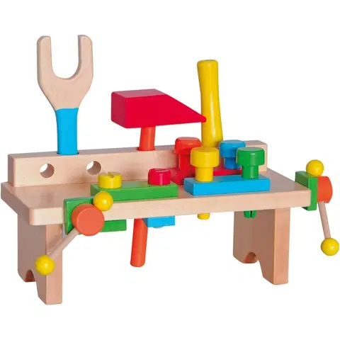 Drevené hračky Woody Pracovný stôl jednoduchý - nový dizajn 