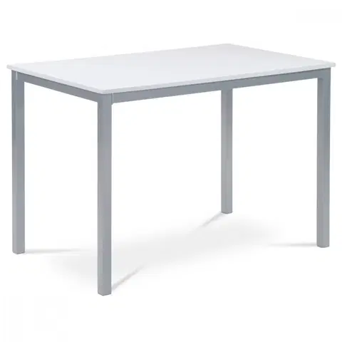 Jedálenské stoly Jídelní stůl 110x70 cm, MDF bílá / šedý lak GDT-202 WT Autronic