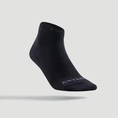 bedminton Športové ponožky RS 160 stredne vysoké 3 páry čierne