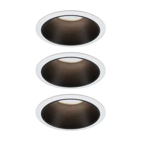 Zapustené svietidlá Paulmann Paulmann Cole bodové LED, čierno-biele 3 kusy