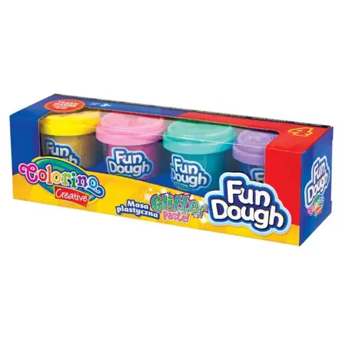 Kreatívne a výtvarné hračky PATIO - Colorino modelovacia hmota - Fun Dough Brokát 4 farby