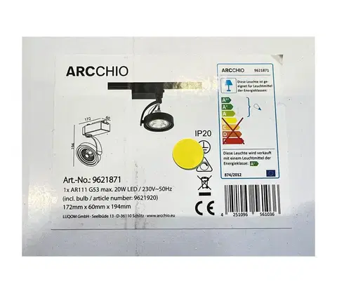 Svietidlá Arcchio Arcchio - LED Bodové svietidlo do lištového systému RICK AR111 1xG53/13W/230V 