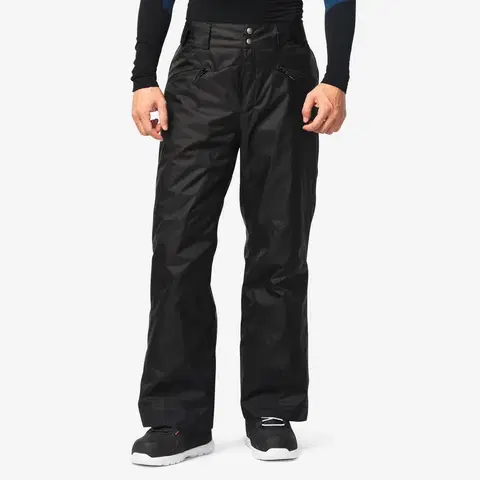 nohavice Pánske hrejivé lyžiarske nohavice 180 čierne