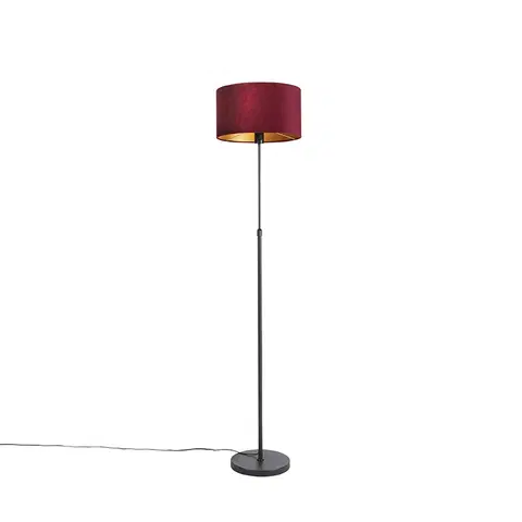Stojace lampy Stojacia lampa čierna so zamatovým odtieňom červená so zlatou 35 cm - Parte
