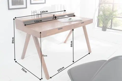 Pracovné stoly Písací stôl s úložným priestorom APIS Dekorhome 120x70x84 cm
