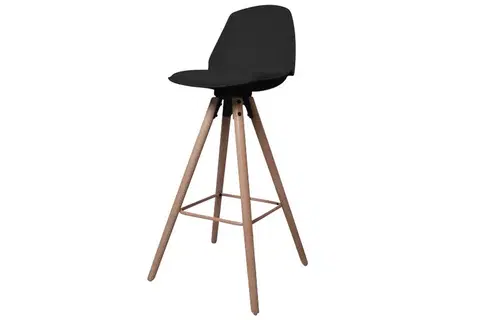 Barové stoličky Dkton 23607 Dizajnová pultová stolička Nerea, čierna