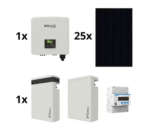 Záhradné lampy SolaX Power Sol. zostava: SOLAX Power - 10kWp RISEN Full Black + 10kW SOLAX menič 3f + 11,6 kWh batérie 