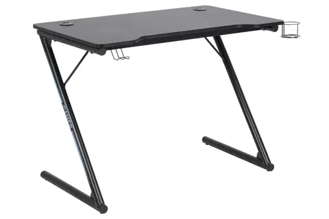 Písacie stoly Dkton Dizajnový písací stôl Naretha 100 cm, čierny