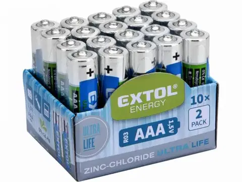 Batérie primárne EXTOL ENERGY Batéria AAA zink-chloridová, 1,5V, 20ks