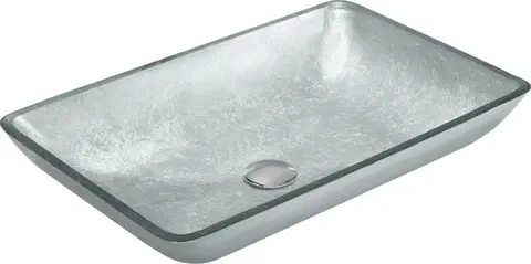 Kúpeľňa MEXEN - Megan sklenené umývadlo 56x36 cm, strieborná 24135611