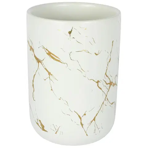 Kúpeľňové doplnky Pohár Gold Line keramika biela/zlatá CST-1774 41