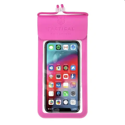 Puzdrá na mobilné telefóny Tactical univerzálne vodeodolné puzdro pre smartfóny S/M, pink (IPX8) TAC-149290