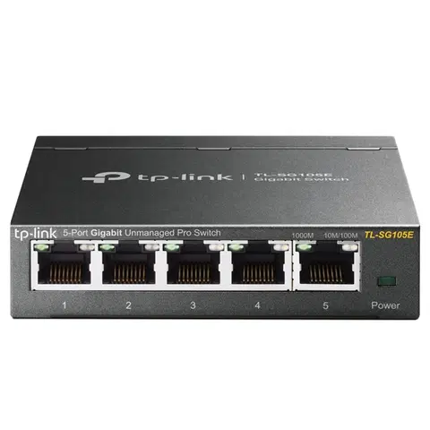 Switche TP-Link TL-SG105E 5 portov gigabitový inteligentný sieťový switch, čierna TL-SG105E