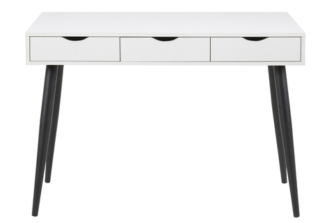 Písacie stoly Dkton Dizajnový písací stôl Nature 110 cm, biely-čierny