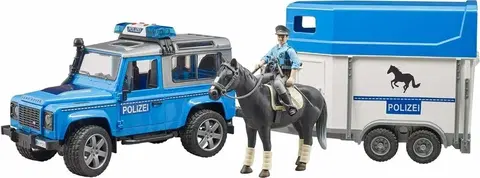Hračky - dopravné stroje a traktory BRUDER - 02588 Land Rover Defender Policia