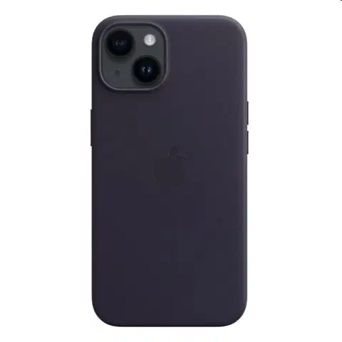 Puzdrá na mobilné telefóny Kožený zadný kryt pre Apple iPhone 14 s MagSafe, atramentovo fialová MPP63ZM/A