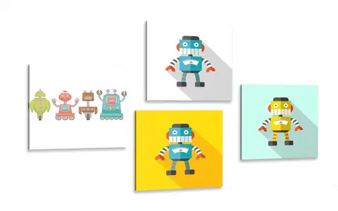 Zostavy obrazov Set obrazov pre detských milovníkov robotov