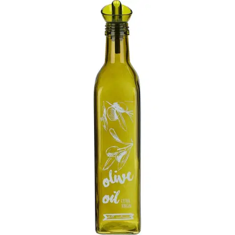 Koreničky EH Sklenená fľaša na olivový olej s nálevkou, 500 ml