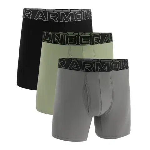 Spodné prádlo a plavky Under Armour Pánske boxerky Perf Cotton 6in 3Pack Green  MM