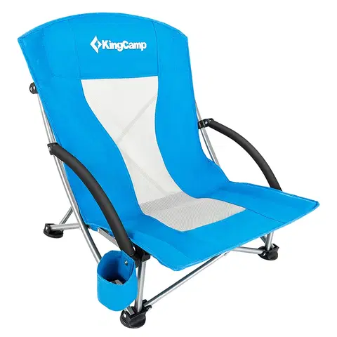 Záhradné stoličky a kreslá Kempingová skladacia stolička KING CAMP Deluxe s opierkami oceľ - modrá