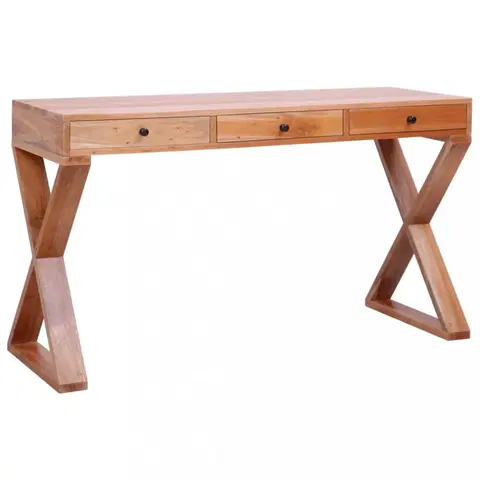 Pracovné stoly Písací stôl masívne mahagónové drevo Dekorhome Prírodná