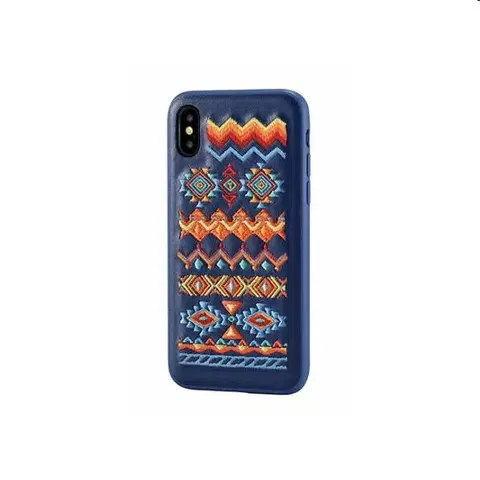 Puzdrá na mobilné telefóny Zadný kryt Devia Flower Embroidery pre iPhone X/XS, bohémska modrá 6938595305719