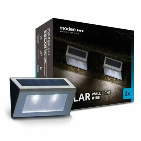 Záhradné lampy Modee LED solárne nástenné svietidlo ML-WS108, 2 ks