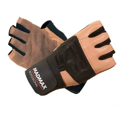Fitness rukavice Fitness rukavice MadMax Professional 2021 hnedo-čierna - M