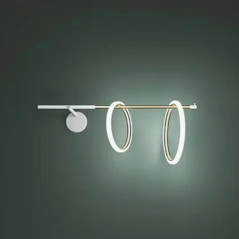 Nástenné svietidlá Marchetti Nástenné svietidlo Ulaop LED, dva krúžky, pravé, čierne