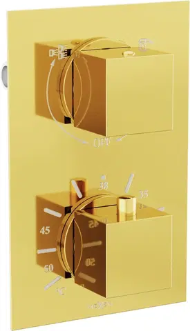 Vane MEXEN - Cube termostatická batérie sprcha / vaňa 2-output gold 77502-50