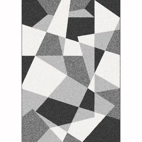 Koberce a koberčeky KONDELA Sanar koberec 133x190 cm čierna / sivá / biela