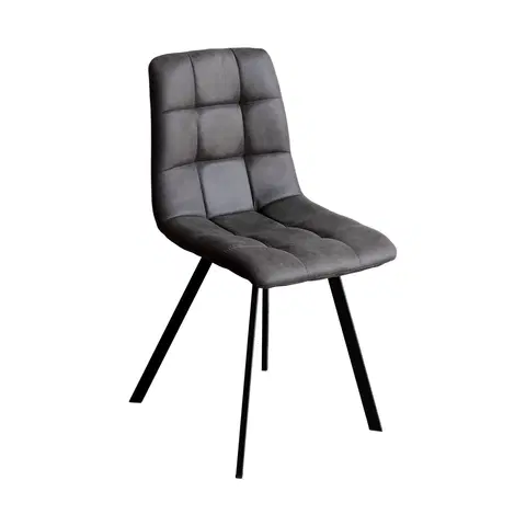 Jedálenské stoličky Jedálenská stolička BERGEN sivé mikrovlákno
