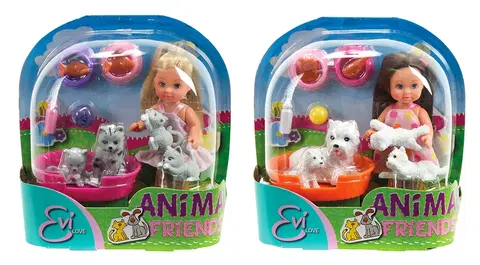 Hračky bábiky SIMBA - Bábika Evička s domácimi maznáčikmi, 2 Druhy