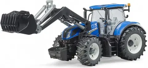 Hračky - dopravné stroje a traktory BRUDER - 03121 Traktor New Holland T7.315 s čelným nakladačom