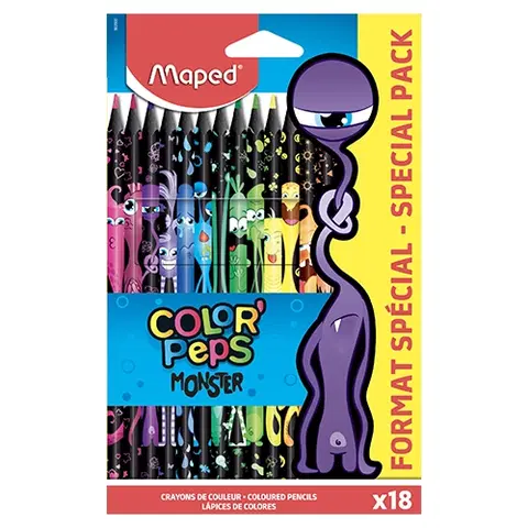 Hračky MAPED - Farebné ceruzky MAPED Color´PepsMonster,18 ks