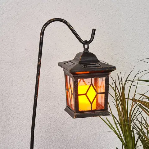 Solárne lampy Lindby Dekoratívna solárna LED lucerna Beata, súprava 2