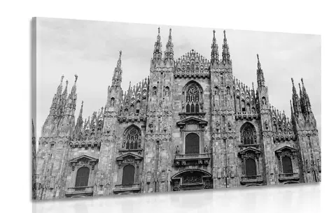 Čiernobiele obrazy Obraz katedrála v Miláne v čiernobielom prevedení