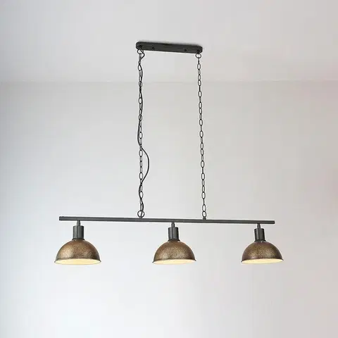 Moderné lampy do obývačky Luster 2023016 BLACK + ANTIQUE BRONZE E27 LW3
