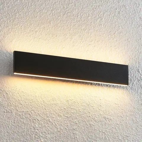 Nástenné svietidlá Lindby Lindby Ignazia LED nástenná lampa, 47 cm, čierna