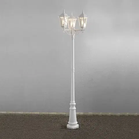 Verejné osvetlenie Konstsmide Stĺpové svietidlo Firenze, 3-plameňové biele